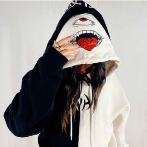 Oni Mafia Sakuna Jujutsu Kaisen double hood embroidered hoodie unisex L